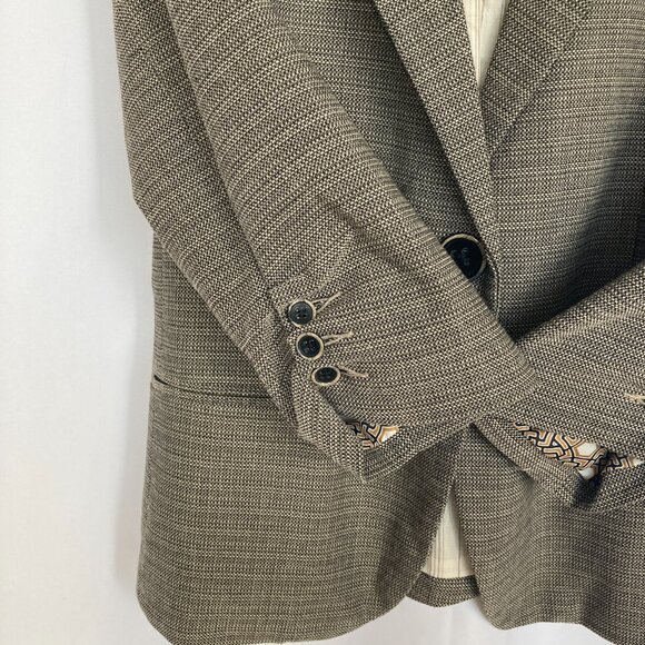 CAbi Women's Barrister Tweed Textured Blazer Brown/Black Style #923 Size 12 EUC - Picture 7 of 13